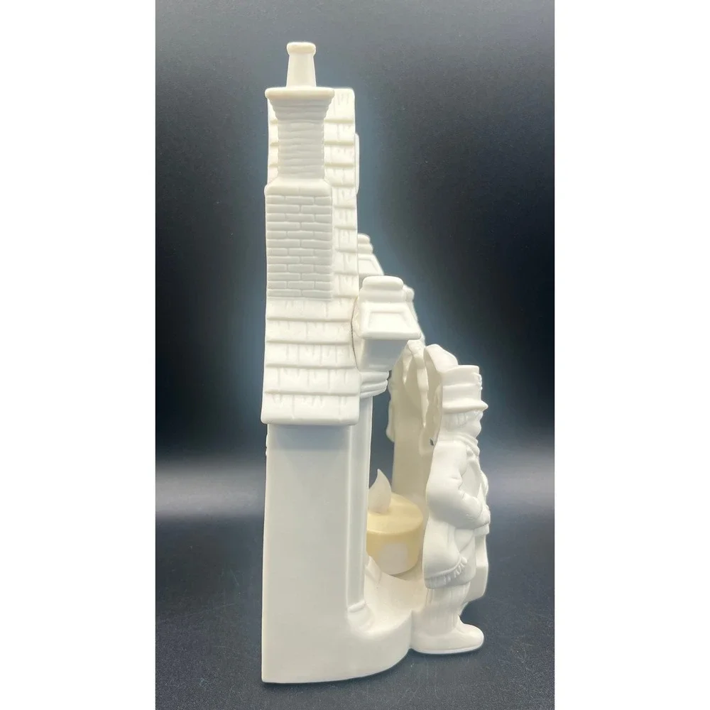 Partylite White Bisque Porcelain Victorian Carolers Christmas Candle Holder Vtg